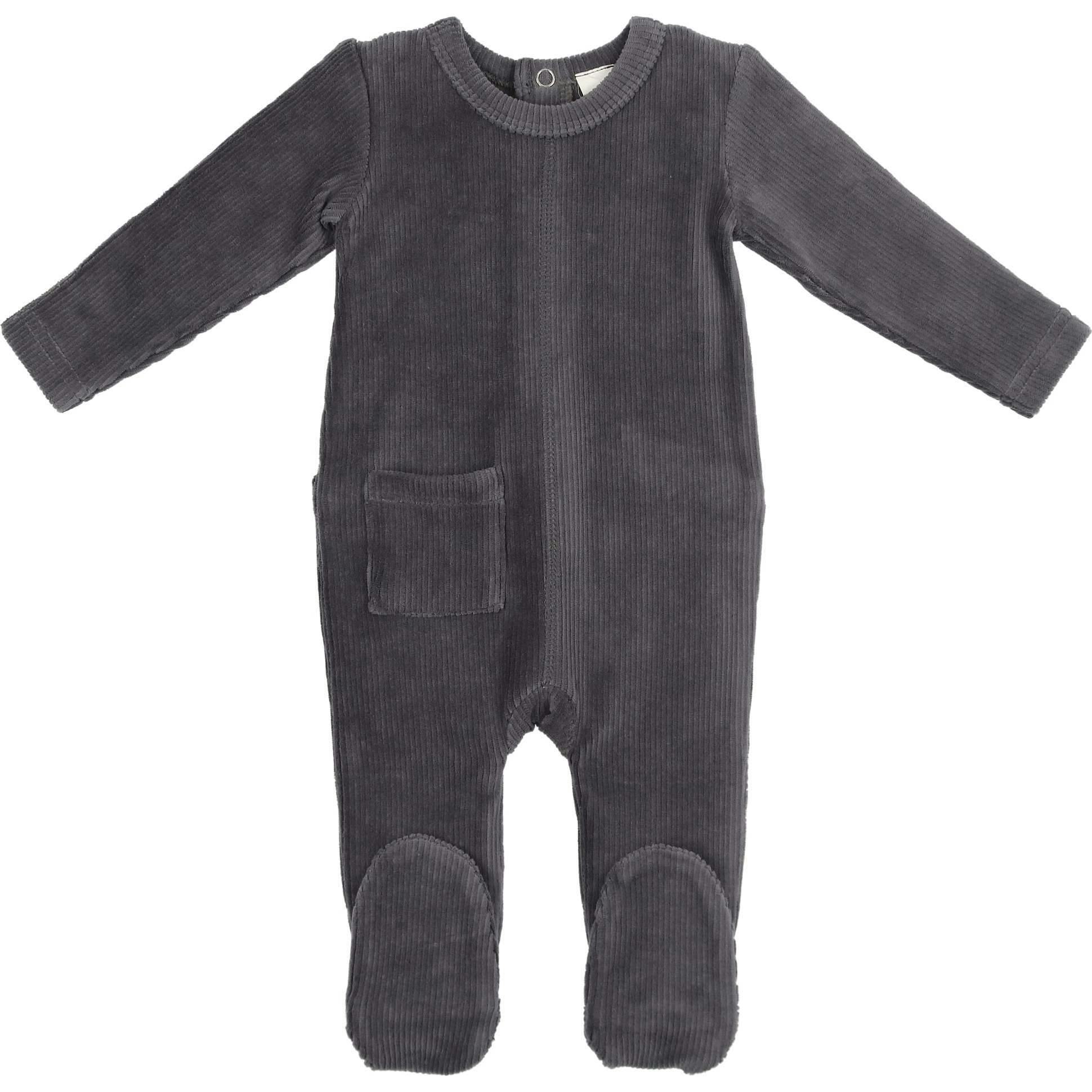 Ribbed Velour Footie