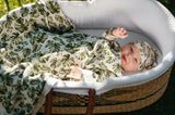 Island Leaf Cotton Stretch Newborn Gown & Hat Set