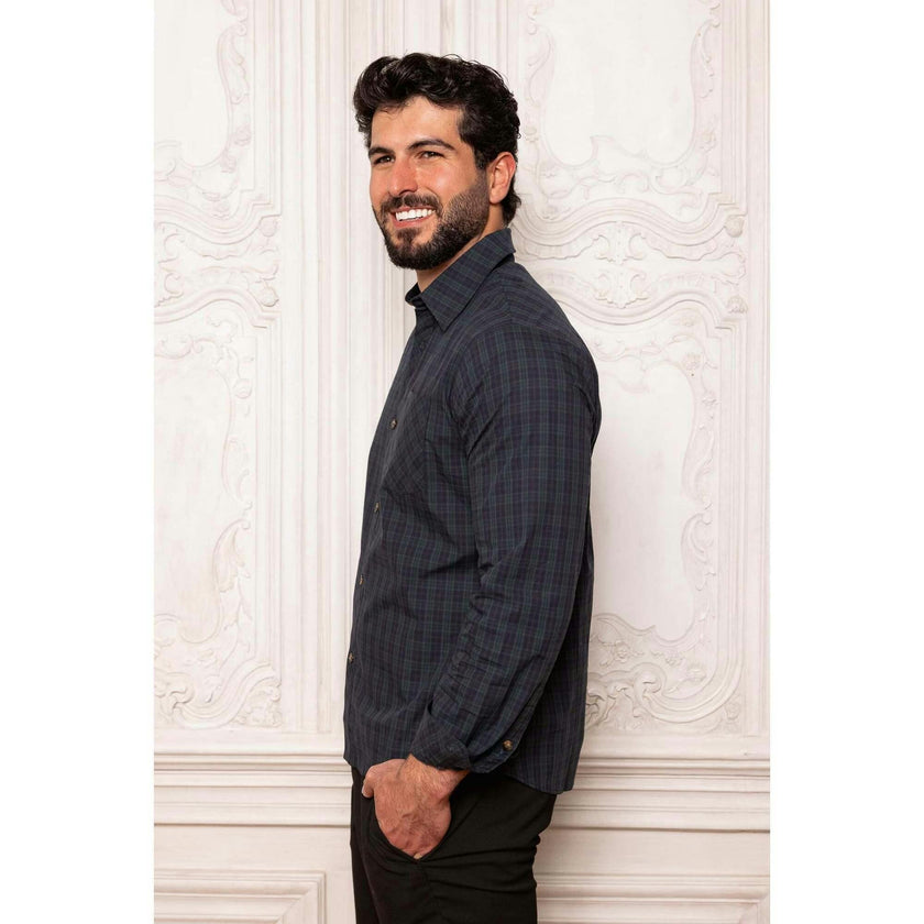 Mens John Shirt in Twilight Pine Plaid