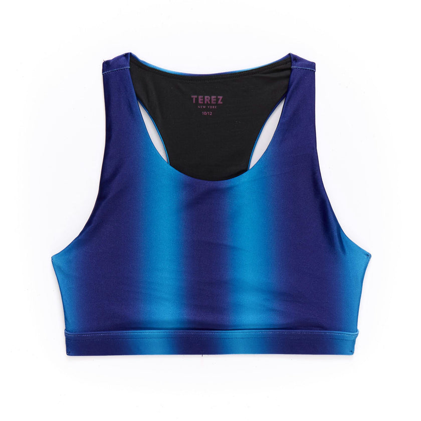 Girls Sports Bra in Blue Ombre