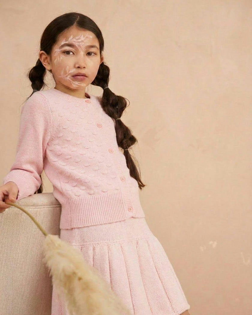 Popcorn Knit Cardigan | Blush