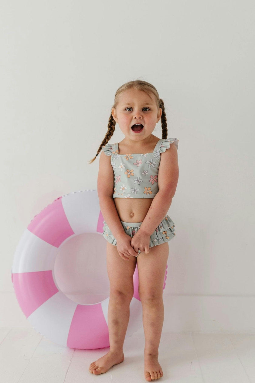Girl's Two-Piece Ruffle Swimsuit