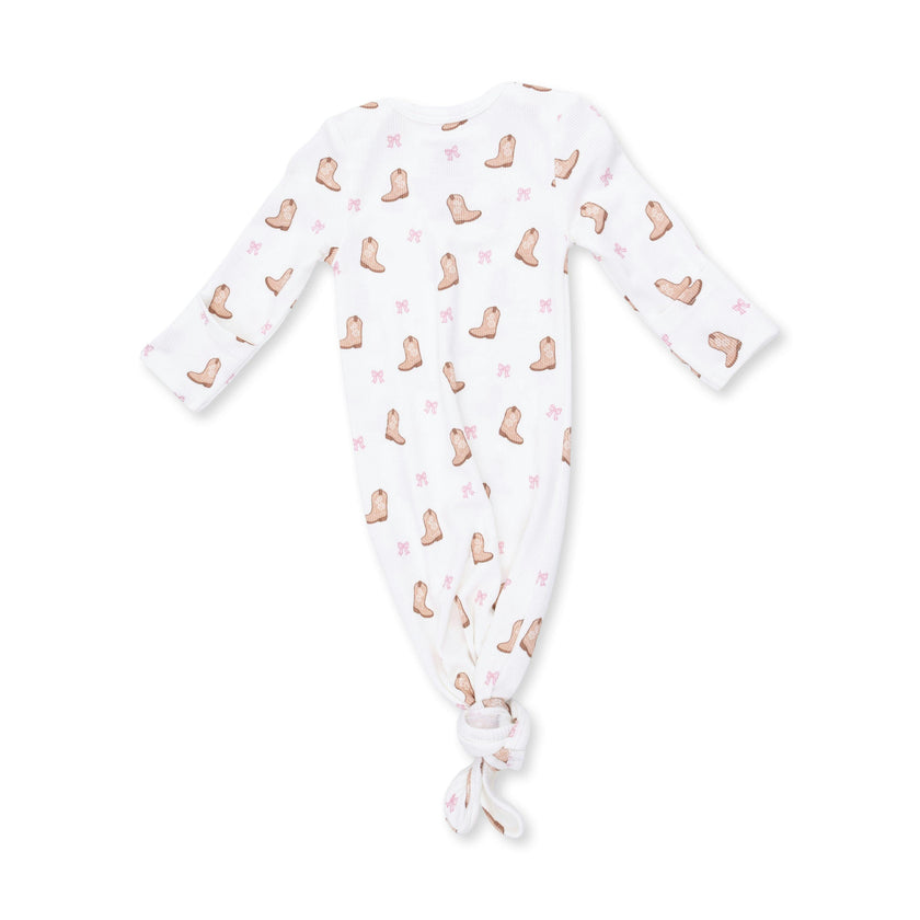 Mini Cowgirl Boots - Knotted Gown and Knot Headband