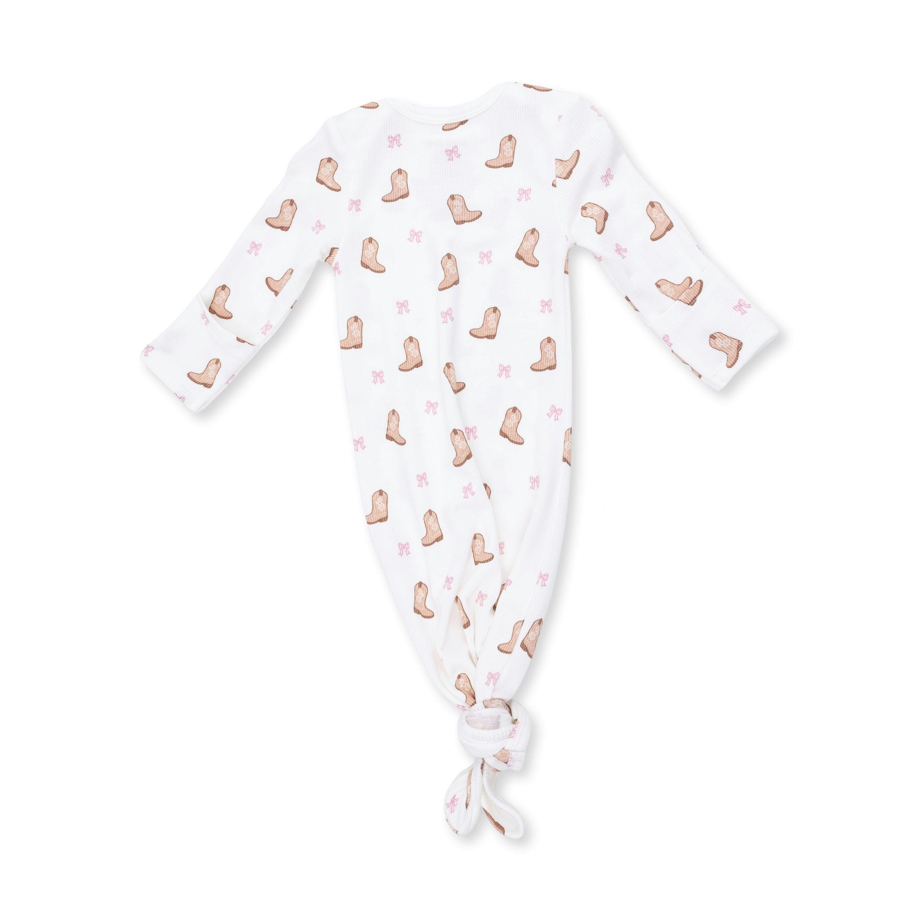 Mini Cowgirl Boots - Knotted Gown and Knot Headband