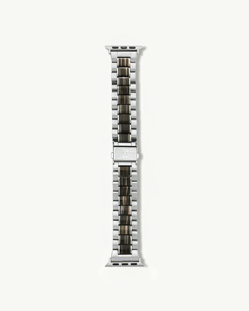 Apple Watch Band Silver in Black Pearl