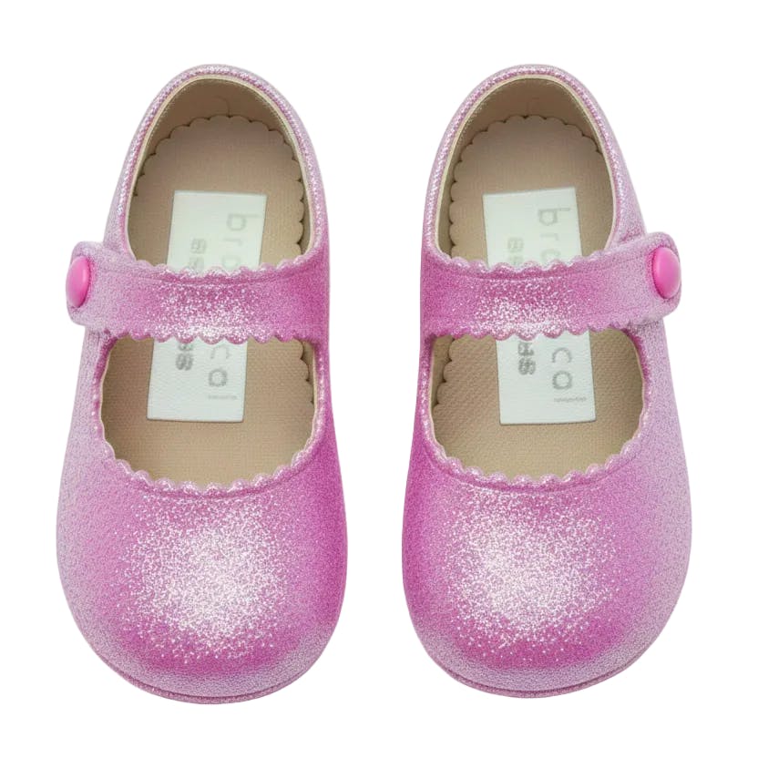 Emma British Pre-Walker Baby Shoes - Cherry Glitter