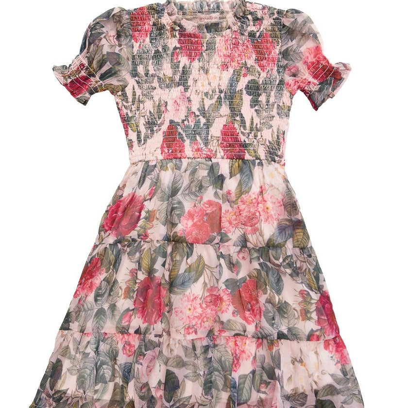 Mini Cordelia Dress in Pink Bloom