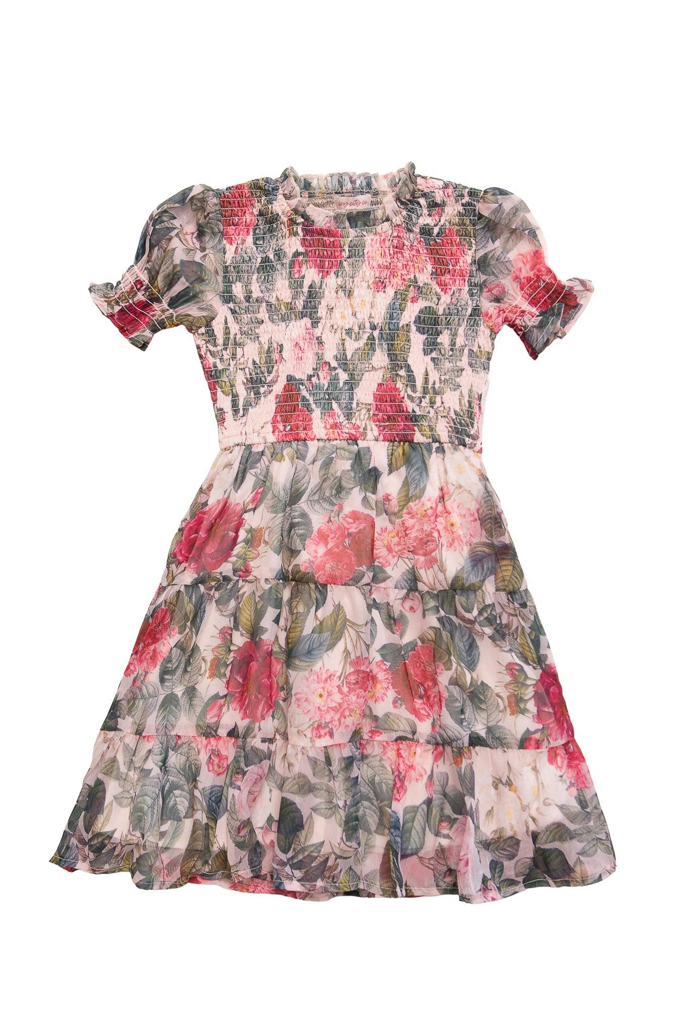 Mini Cordelia Dress in Pink Bloom