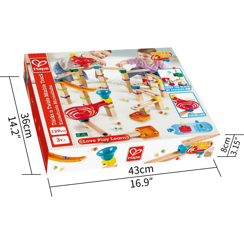 Marble Run Tricks n' Twists DIY Wood Building Racetrack