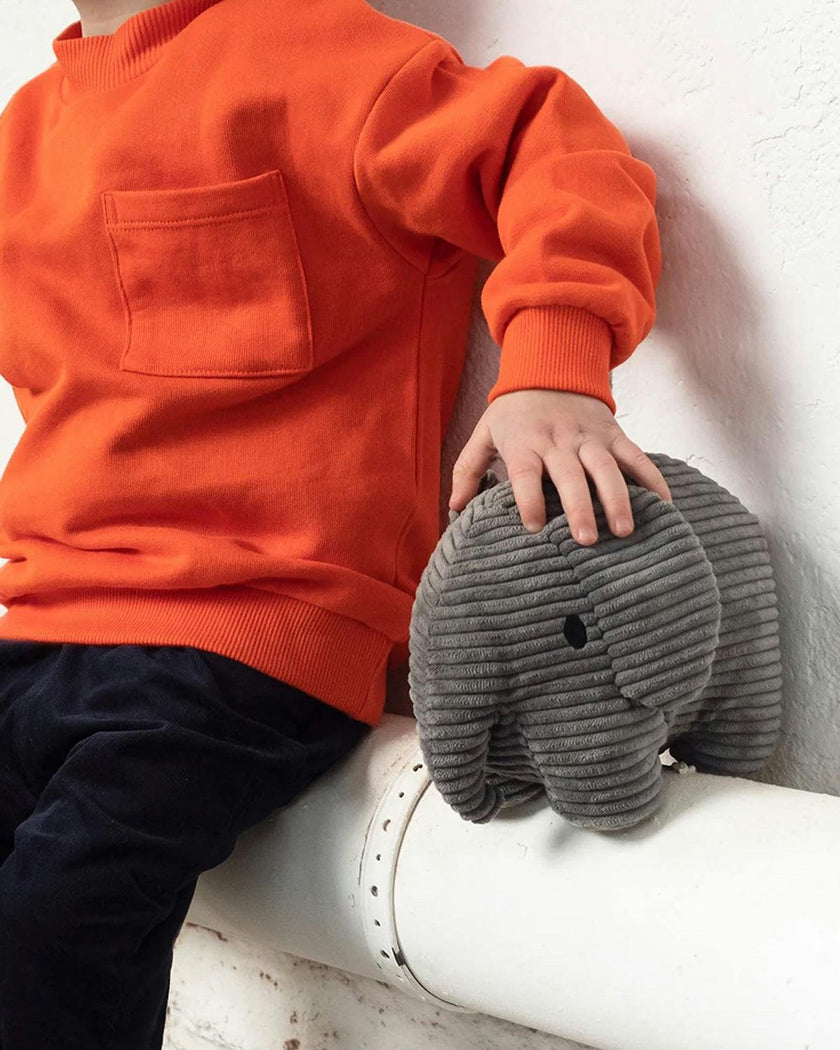 Plush MIFFY ELEPHANT ECO Corduroy Grey 9"