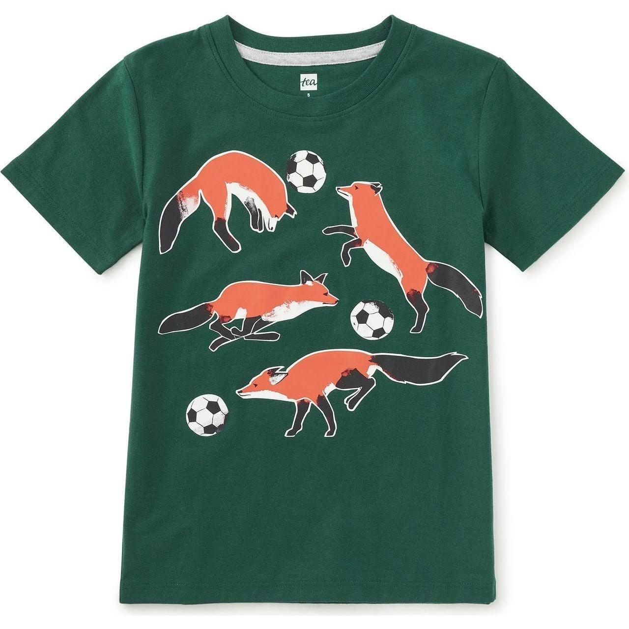 Footie Fox Graphic Tee, Green