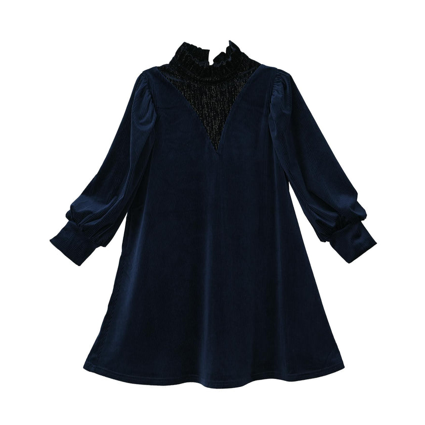 Mila dress (dark-blue velvet)
