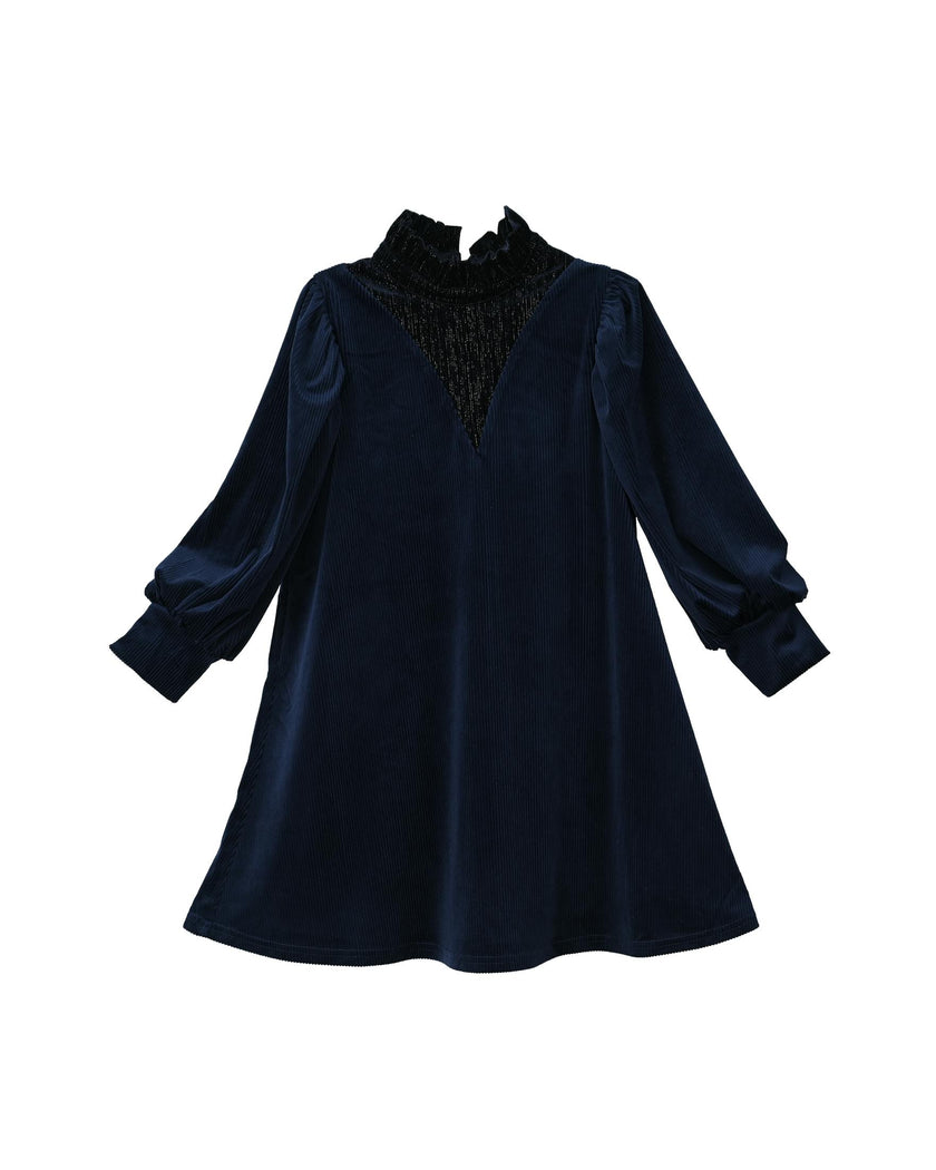 Mila dress (dark-blue velvet)