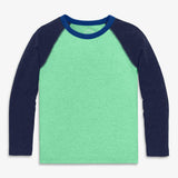Kids heathered long sleeve baseball tee