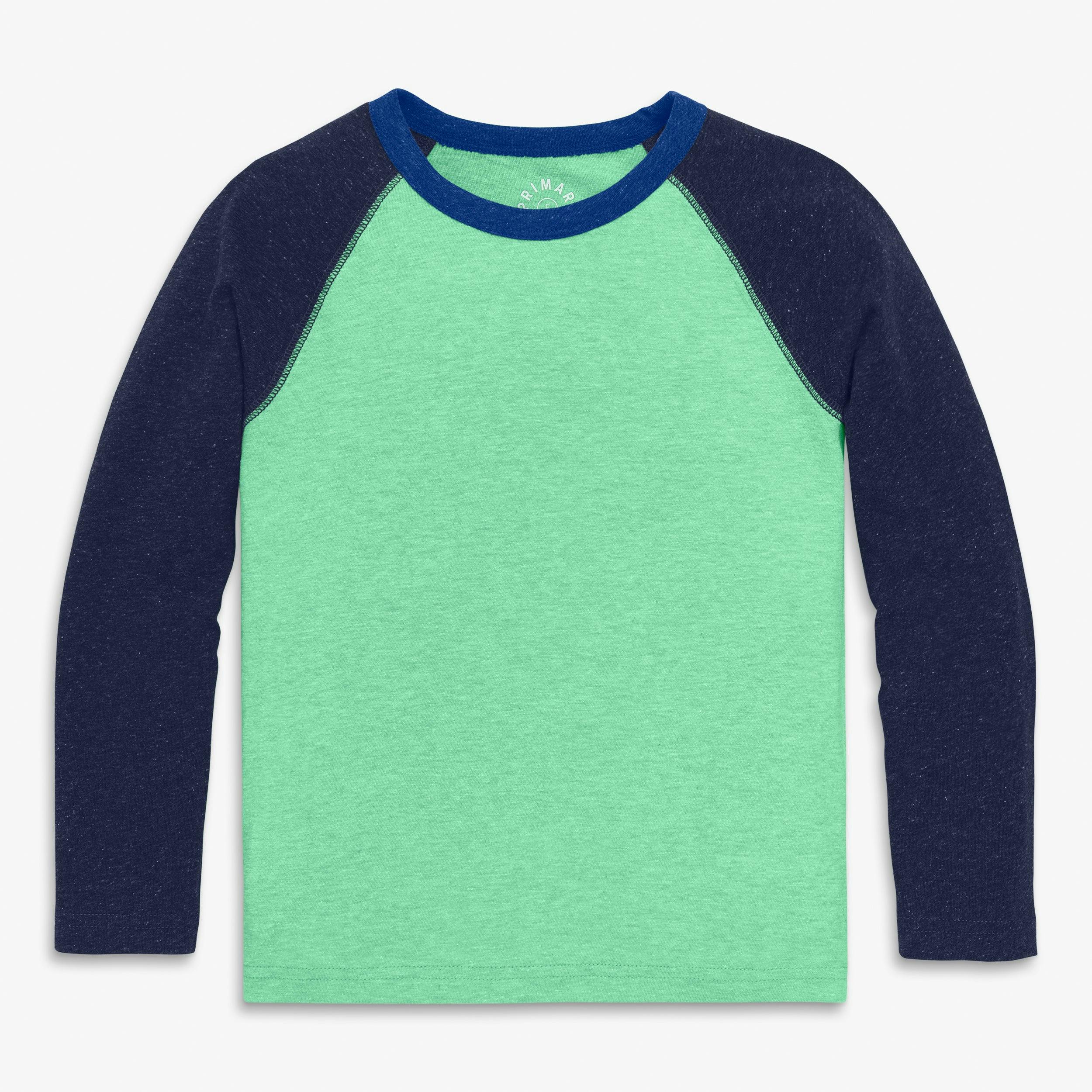 Kids heathered long sleeve baseball tee