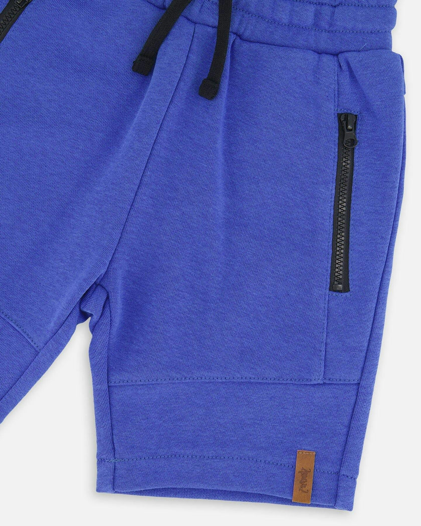 French Terry Shorts With Cross Seams