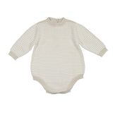 Baby Knit Romper Oatmeal Stripe