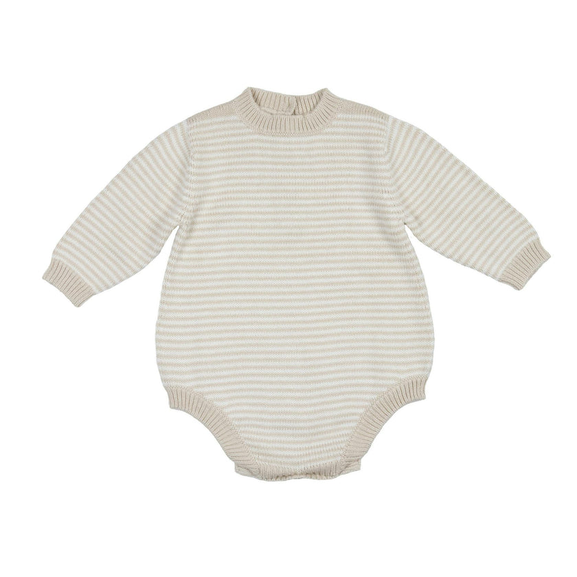 Baby Knit Romper Oatmeal Stripe