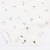 Little Horseshoes Blue - Long Sleeve Bodysuit