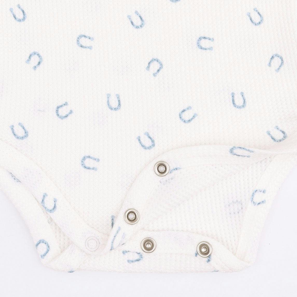 Little Horseshoes Blue - Long Sleeve Bodysuit