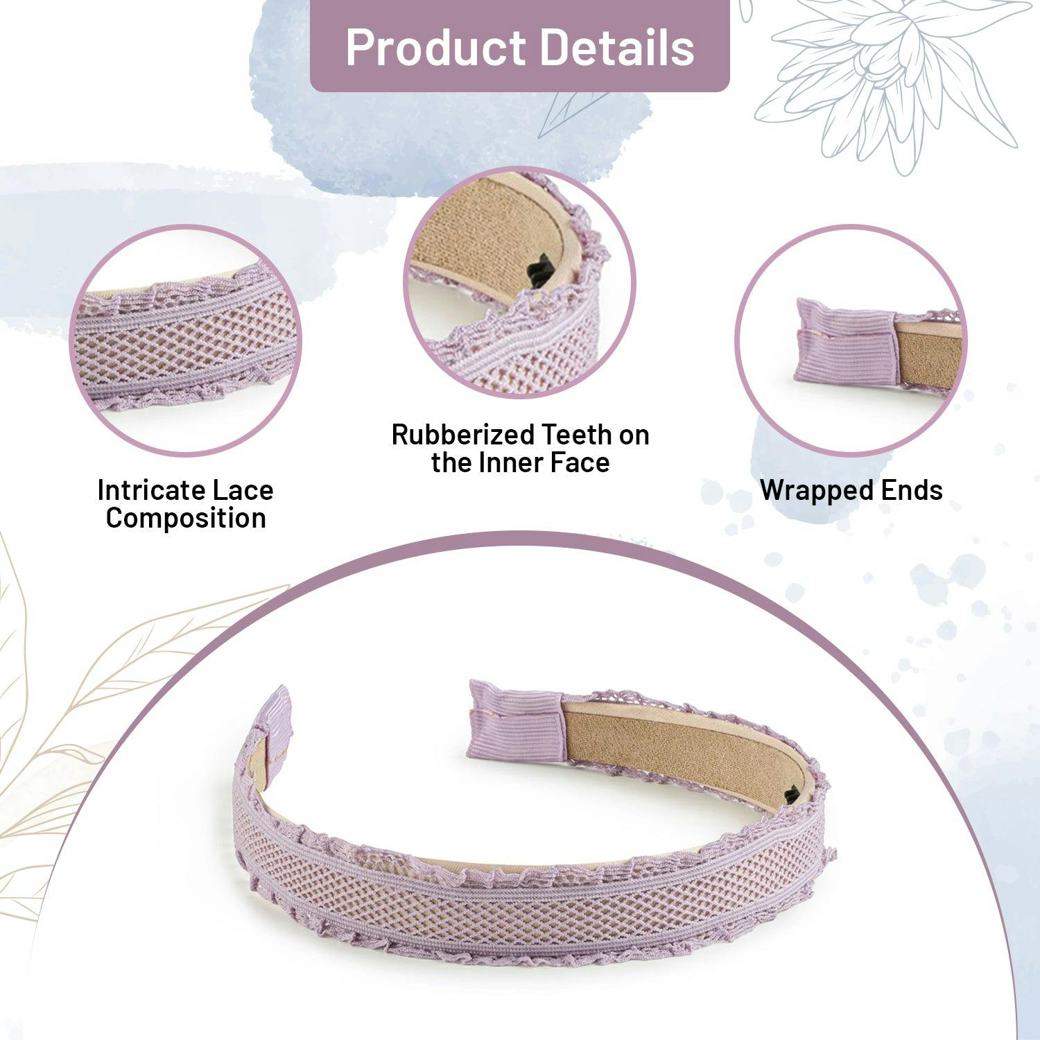 Halo Luxe Mae Lattice Lace Headband - Lavender