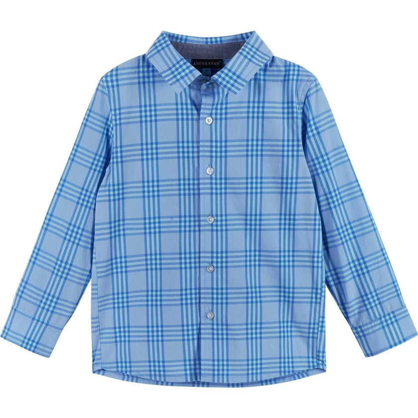 Boys 4-Piece Vest Set | Navy & Khaki Plaid