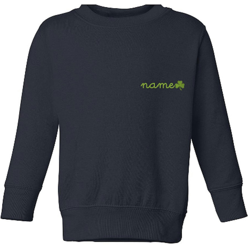 Shamrock Baby + Little Kid Classic Crewneck, Personalized