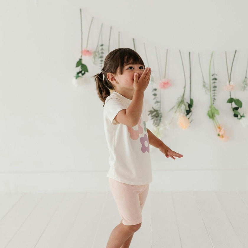 Girls Biker Shorts in Peachy Blush
