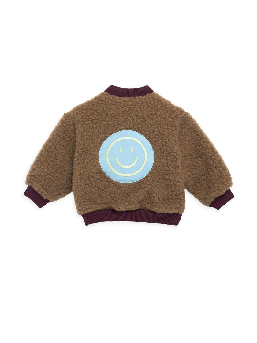 children's merino wool bomber jacket - teddy brown