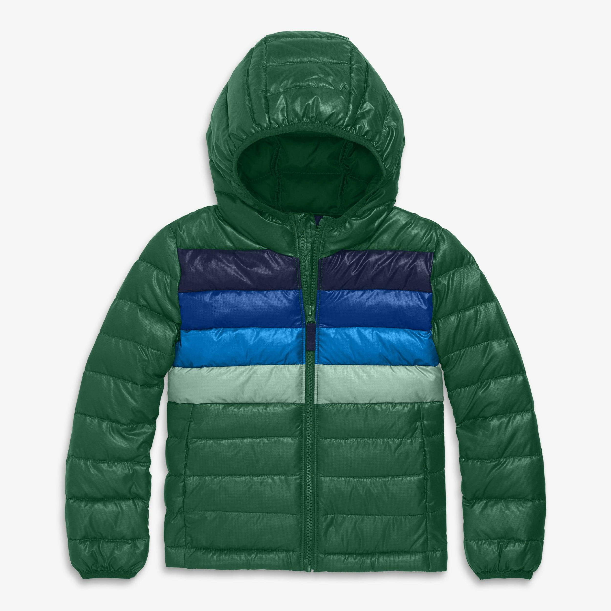 Kids stripe lightweight puffer jacket