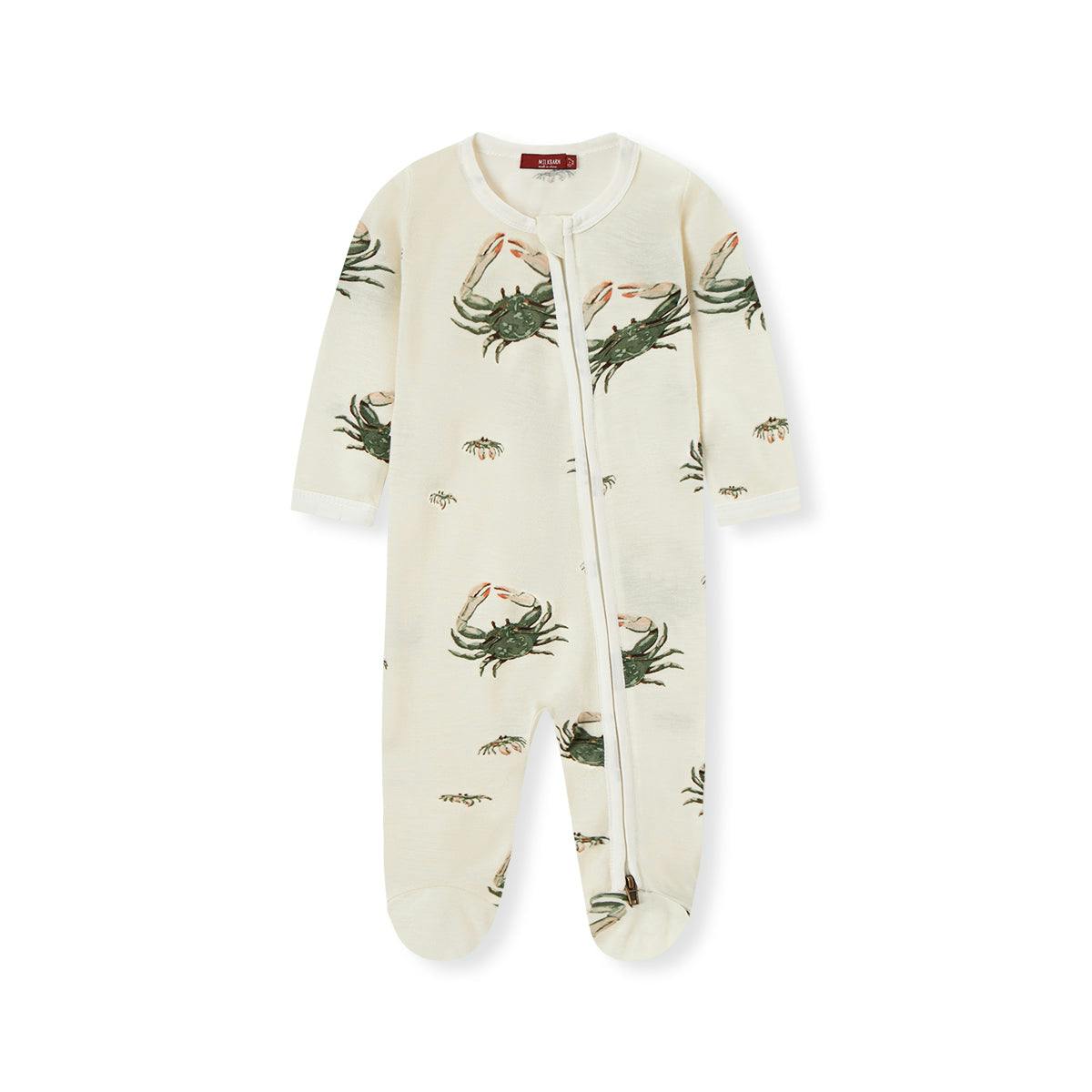 Coastal Bamboo Zipper Footed Romper