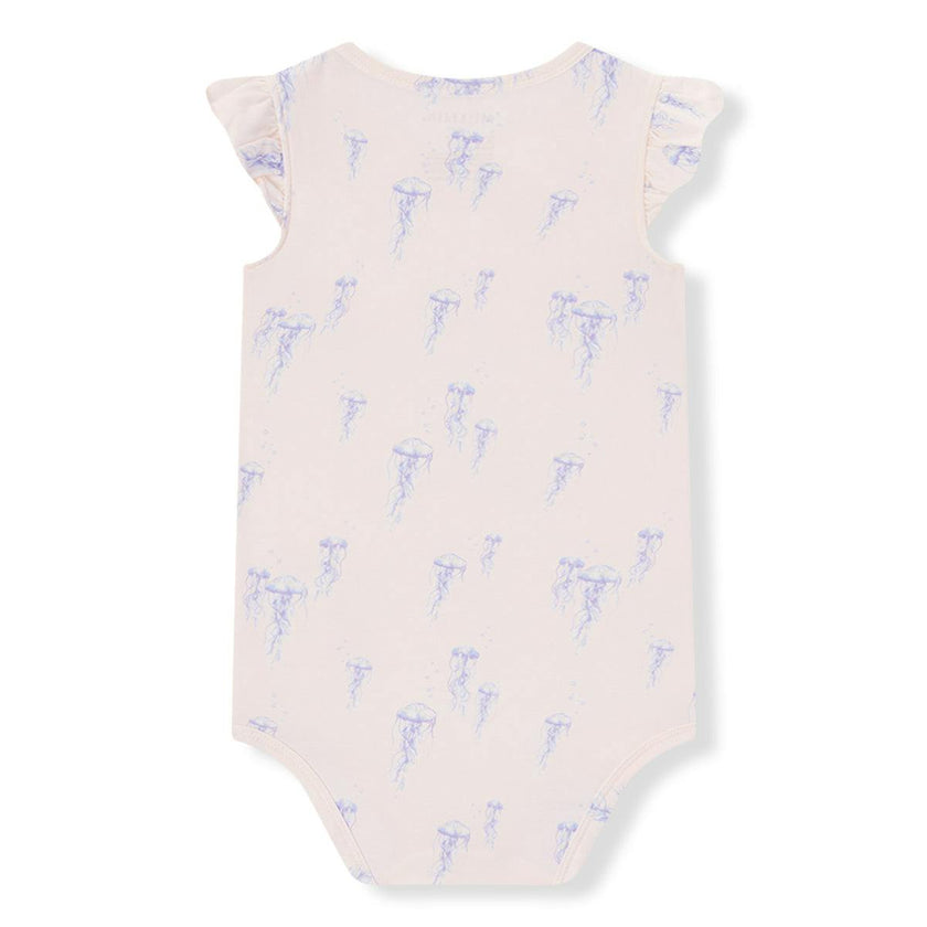 Sunset Jellyfish Cotton Stretch Ruffle One Piece