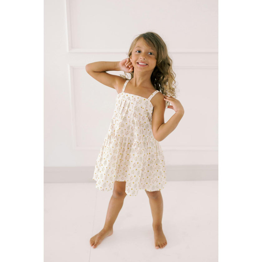 Hikari Pintuck Dress |Golden Blossom