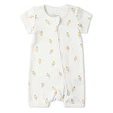 Organic Short Zip Romper - Ice Cream