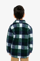 Zipped Overshirt Blue and Green Checks