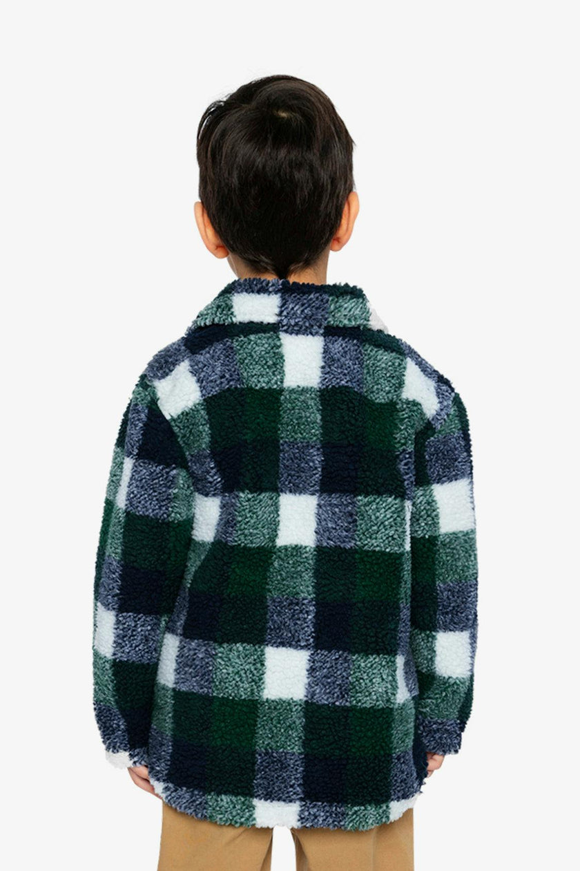 Zipped Overshirt Blue and Green Checks