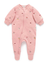 Embroidered Fleece Growsuit Blush Forest Broderie