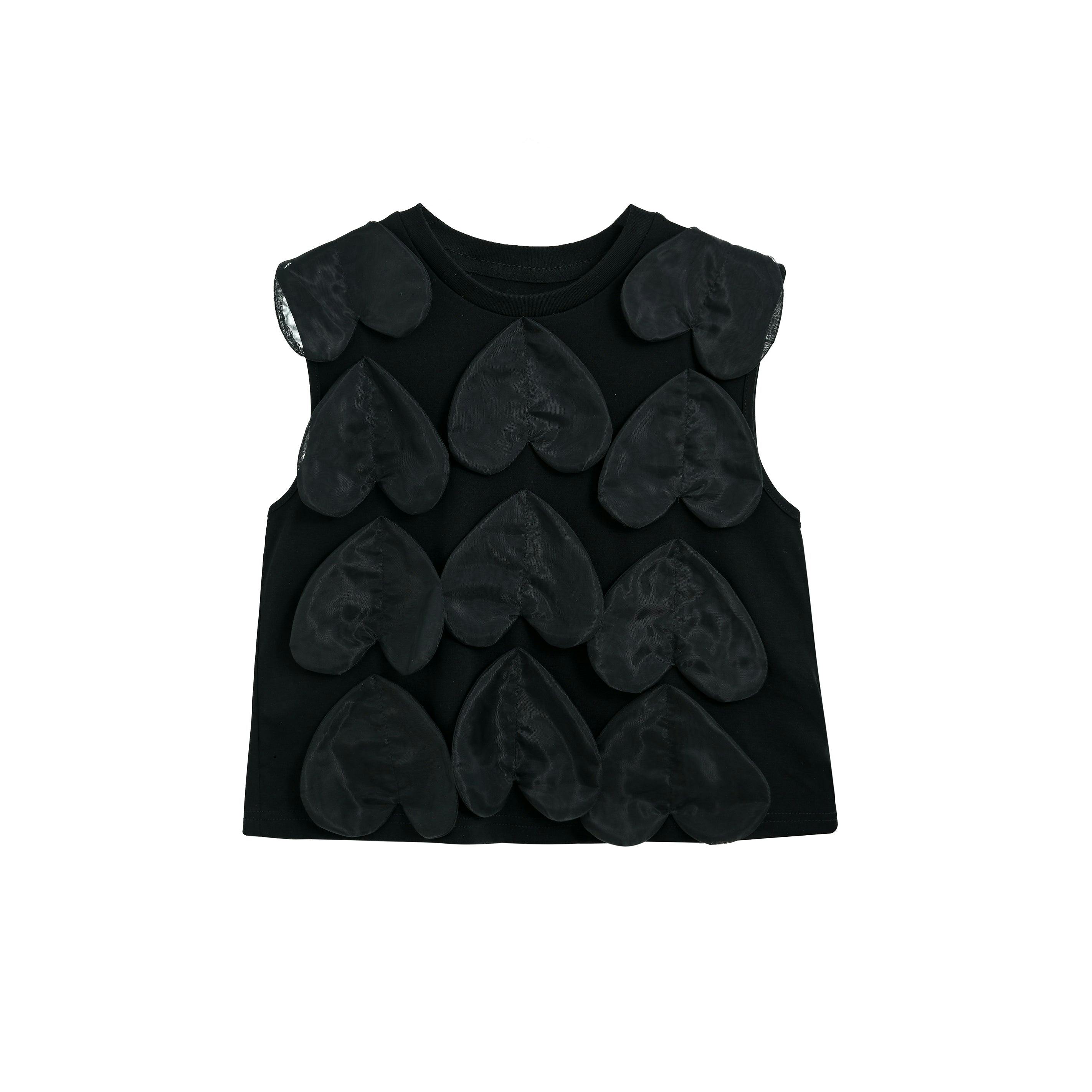 Black Hearts Sleeveless Shorts Set