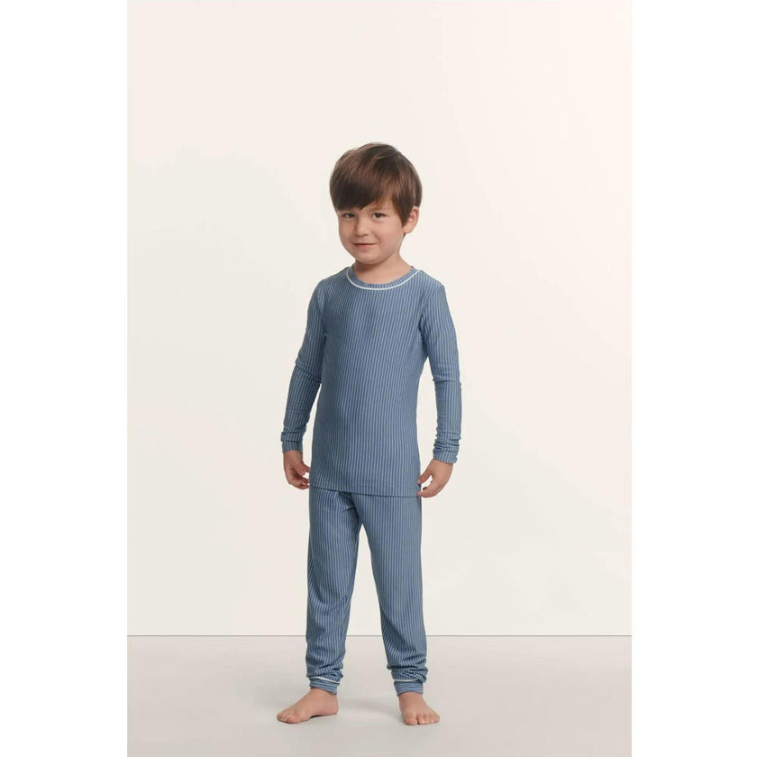 Kids Printed TENCEL™ Modal Unisex Long PJ Set, Blue