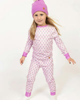 Kids Base Layer Set in Pink Marigold