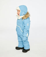 Baby Snug One Piece Snowsuit Adapted For Car Seats Blue Grey