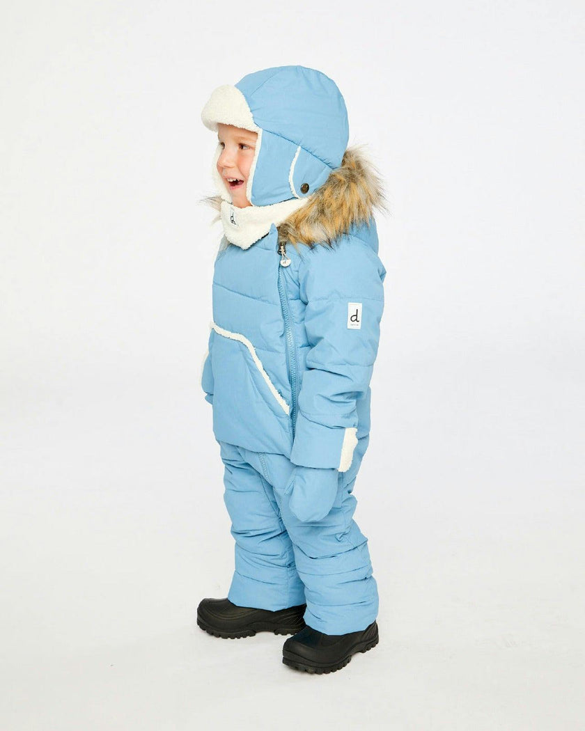 Baby Snug One Piece Snowsuit Adapted For Car Seats Blue Grey