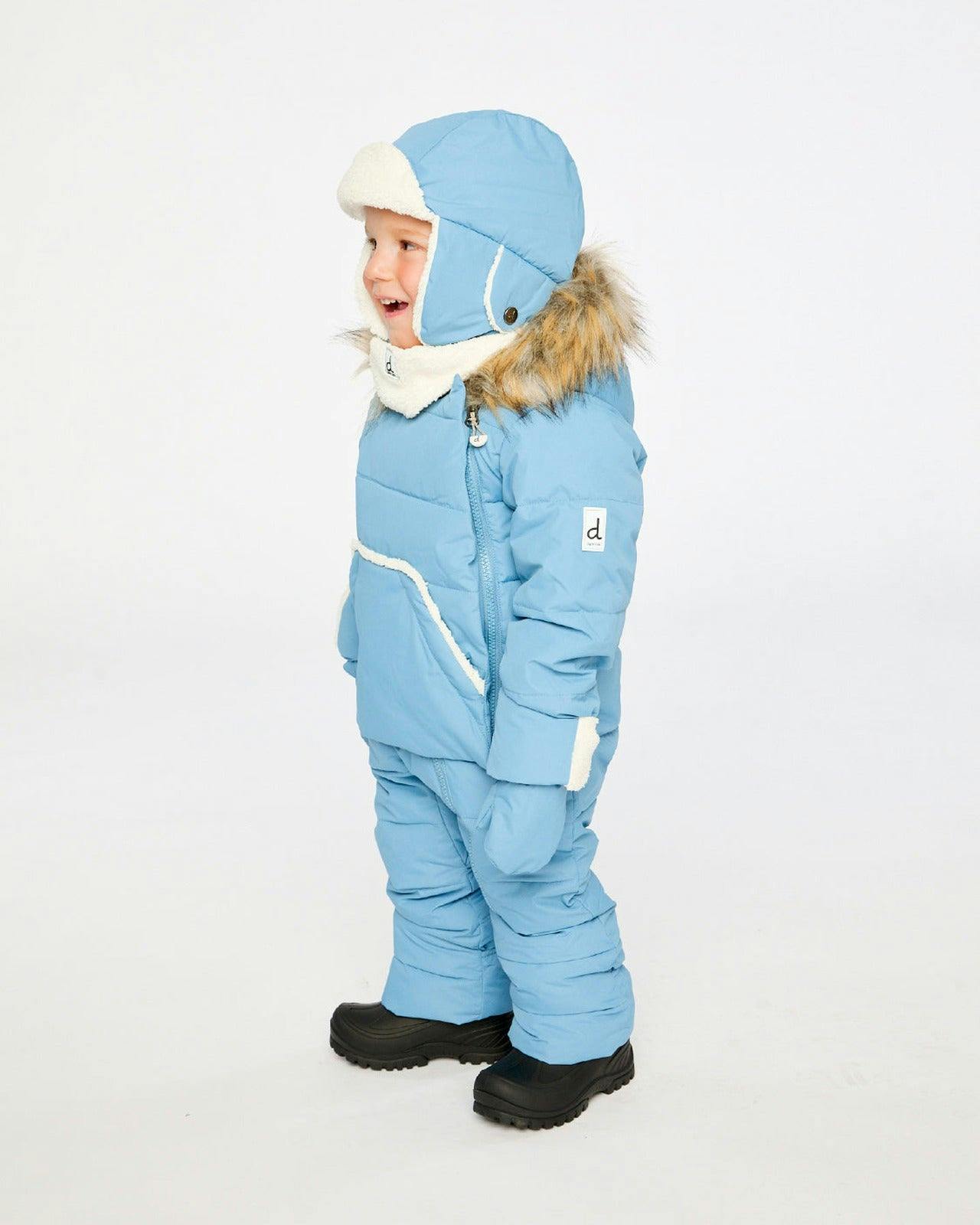 Baby Snug One Piece Snowsuit Adapted For Car Seats Blue Grey