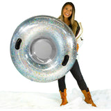 42" Silver Glitter Snow Tube