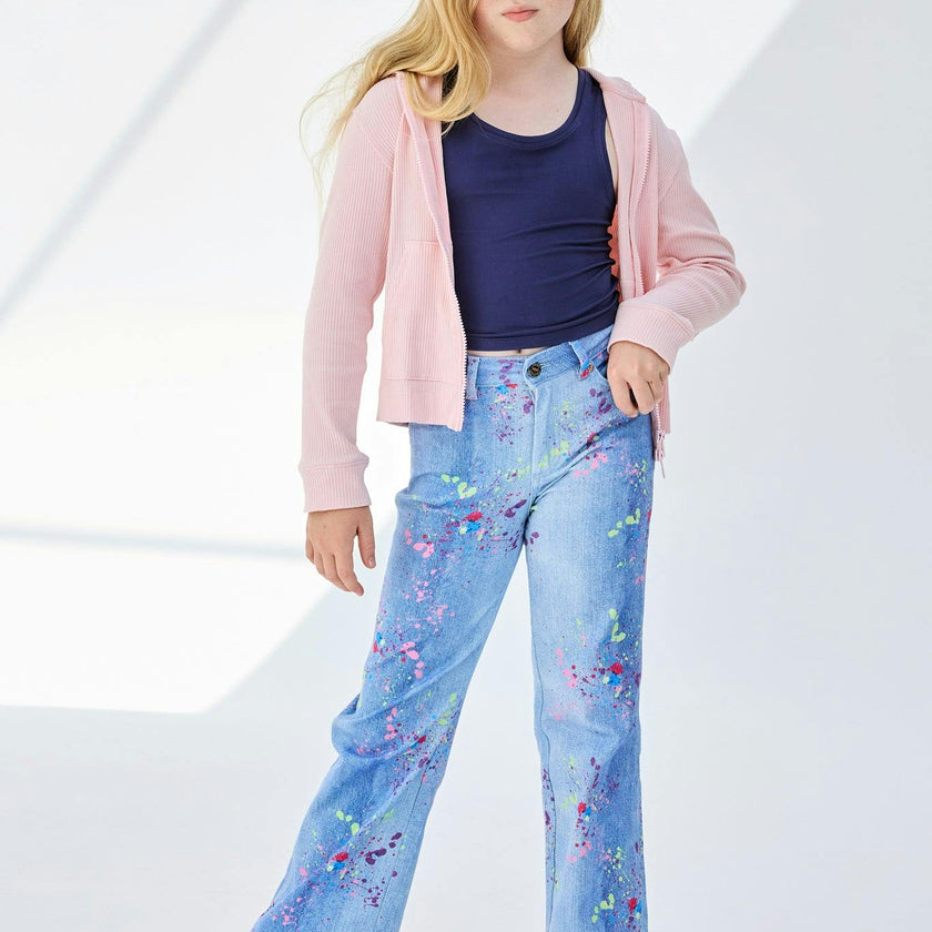 Girls Hi-Shine Mid Rise Slim Band Twill Pant
