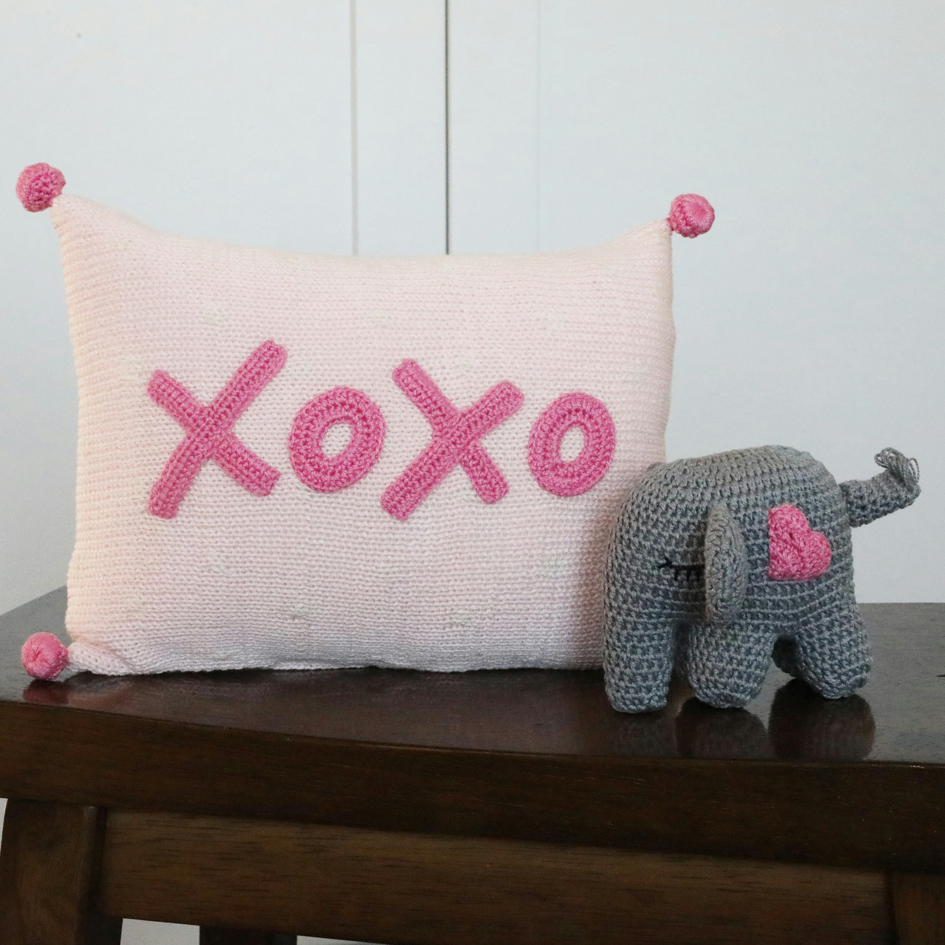 Xoxo Mini Pom Pom Pillow