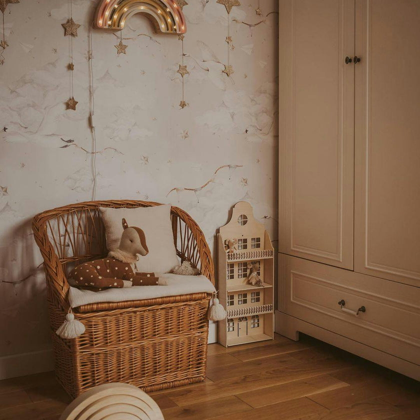 Magic Swans Beige Wallpaper