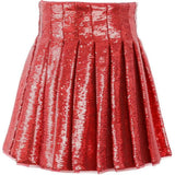 Scarlet Pleated Shimmer Skirt