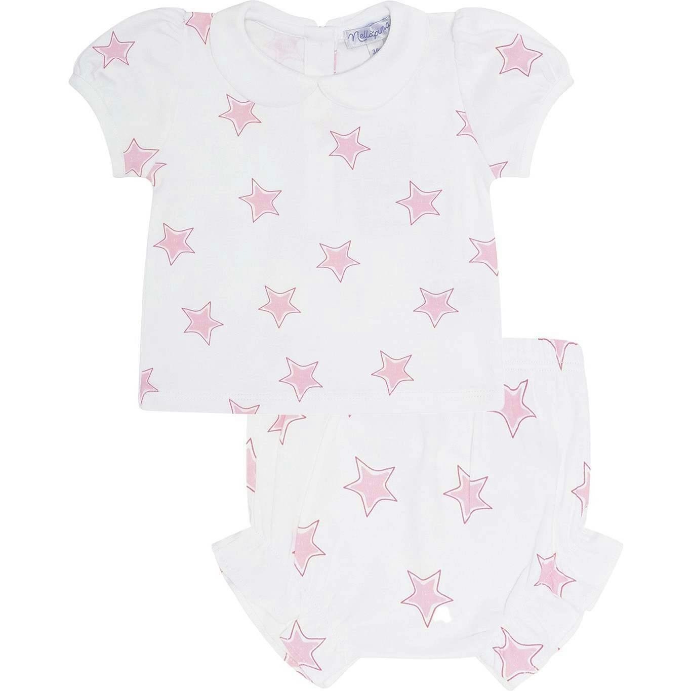 Pink Stars Print Diaper Cover Set