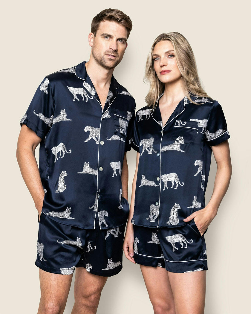 Men's Silk Short Set in Panthère de Nuit